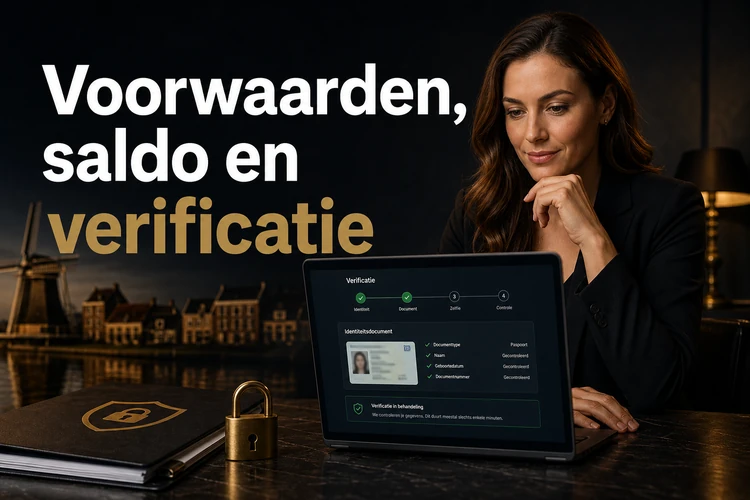Voorwaarden, saldo en verificatie